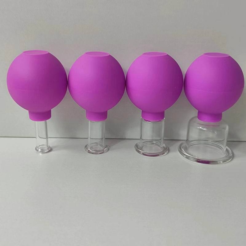 Glass facial eye rib-pulling can-walking device facial PVC ball glass vacuum beauty Cup massage Cup convenient