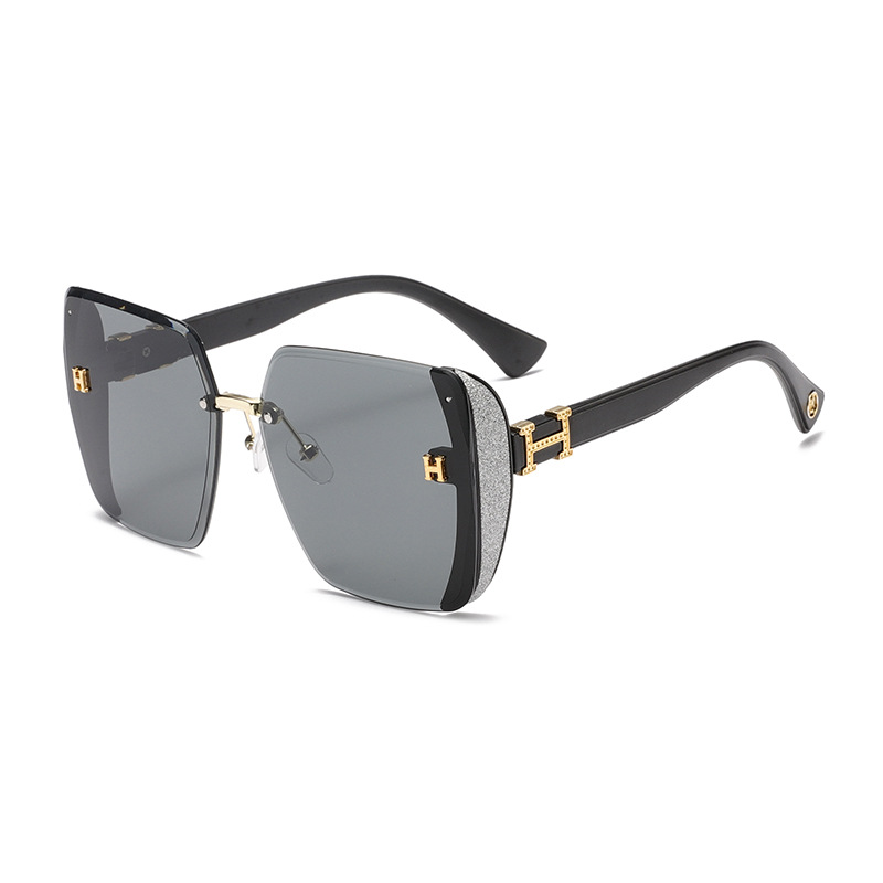 New Fashion Glitter Gypsophila Frameless Square Sunglasses UV Protection High Quality All-match Elegant Sunglasses Batch