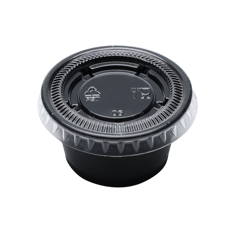 Disposable take-out packaging thickened with lid split chili sauce vinegar seasoning dip round tasting sauce box
