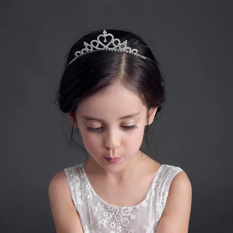 欧美新款儿童头饰饰品儿童公主皇冠发箍女童心形配饰生日发卡批发
