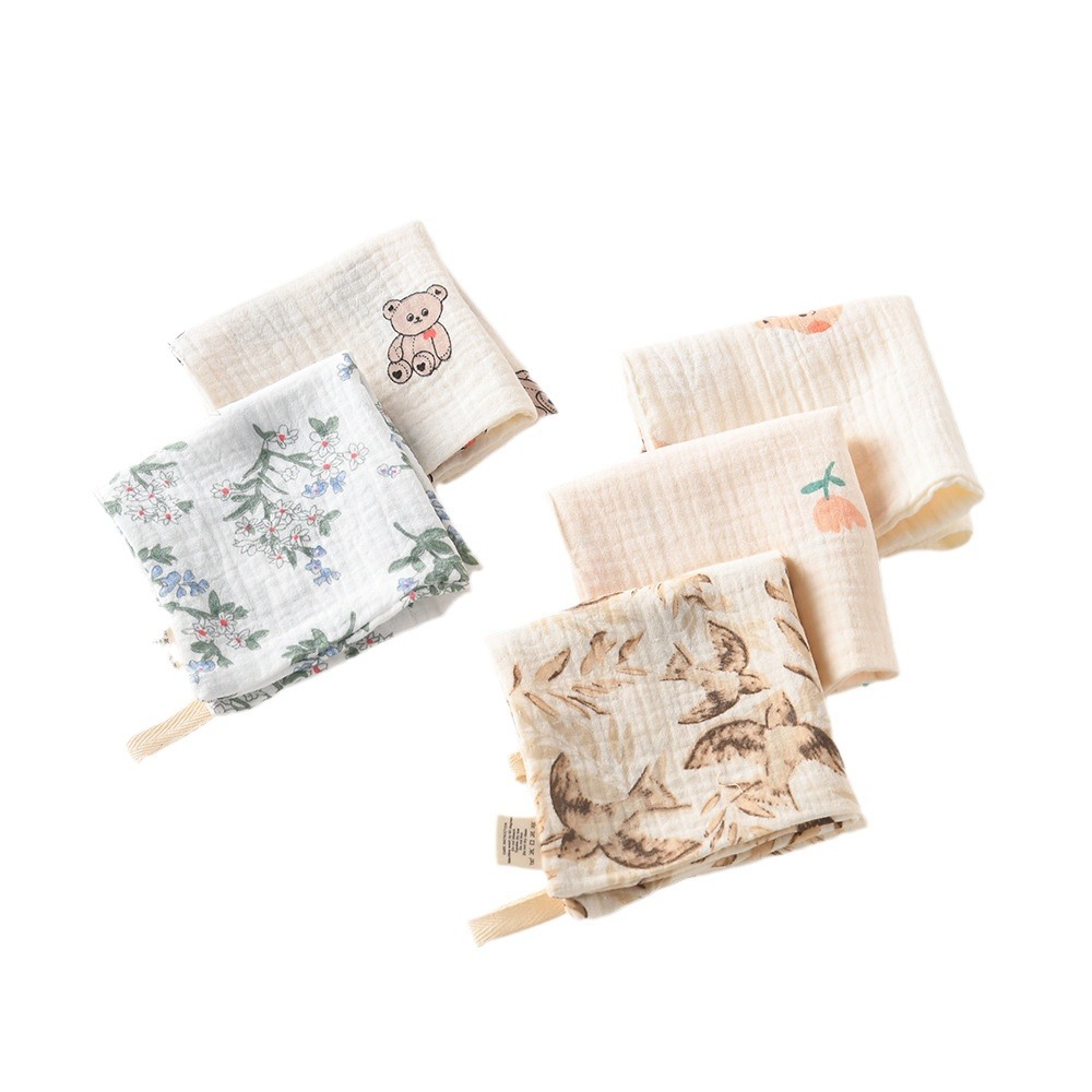 Baby saliva towel pure cotton gauze towel baby burp towel children handkerchief newborn super soft face washing small square towel
