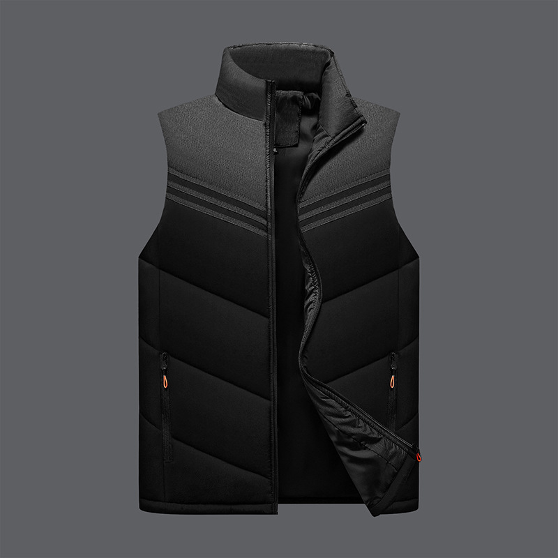 Cross-mirror down cotton men's vest middle-aged and elderly stand collar waistcoat autumn and winter cotton vest cotton coat