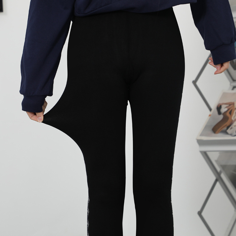 2024 Spring Thin Hot Drilling Leggings Women's Outer Wear High Waist Modal Bottoming Cropped Pants Bottoming Pants plus size