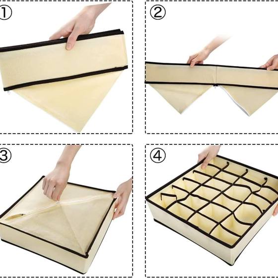Underwear Storage Box Foldable Wardrobe Storage Underwear Panties Tinting Box Household Four-piece Storage Set