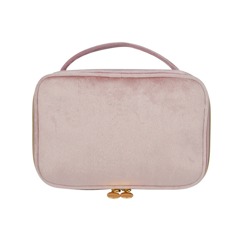 Velvet cloth cosmetic bag 2023 niche large capacity portable wash bag high-looking makeup tool storage bag