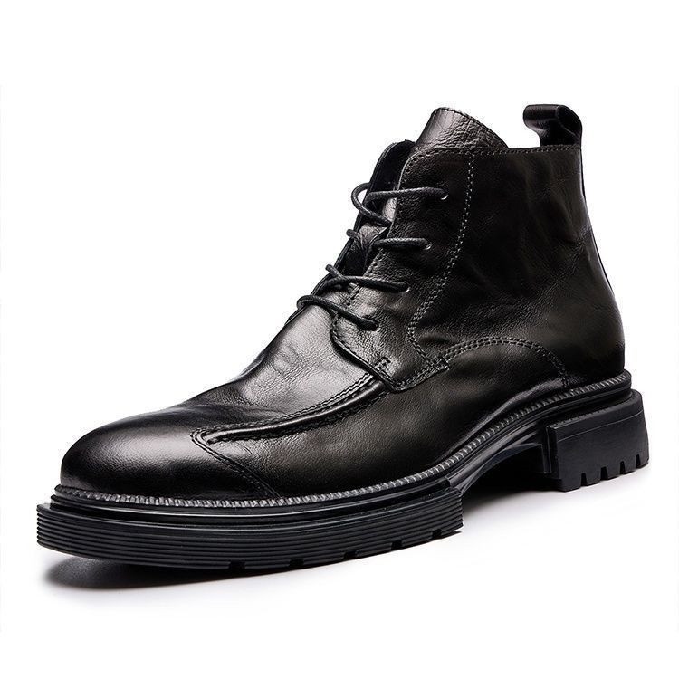 HPIOPL quality 4998 high-top zipper Martin boots cross-border thick-soled round-top ankle boots distressed men's boots