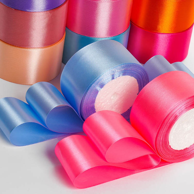 Factory spot 4cm color ribbon ribbon handmade DIY rose flower material holiday decoration gift packaging ribbon