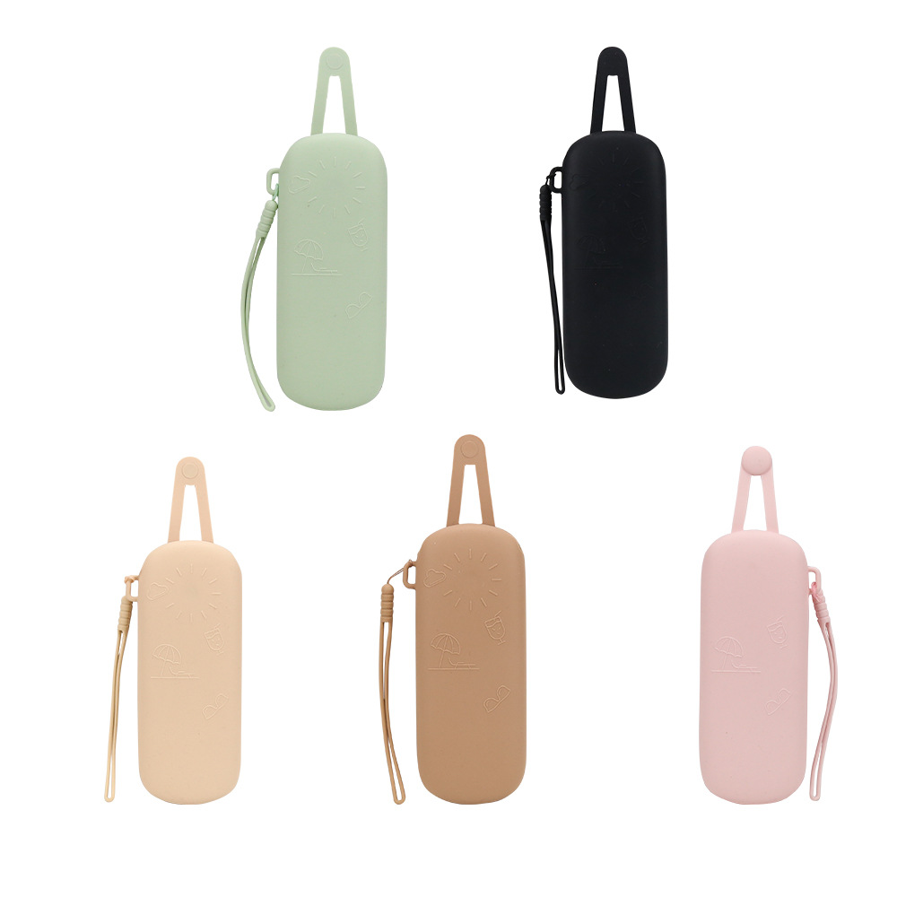Silicone magnetic glasses storage bag outdoor with lanyard anti-scratch anti-lost dustproof sunglasses storage bag glasses case
