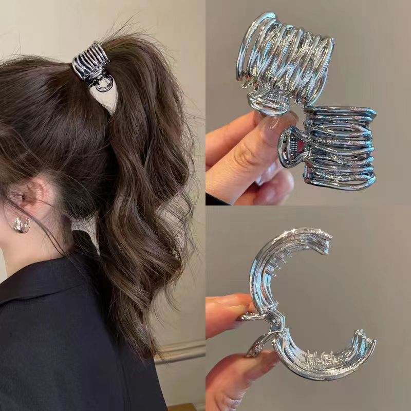 Japanese and Korean new high-grade high ponytail fixed artifact gripper small size back head updo hair clip headdress hairpin for women