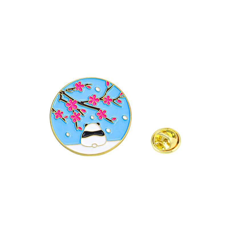 Cartoon Chinese style Panda brooch cute animal metal national fashion student couple badge women's bag clothes accessories