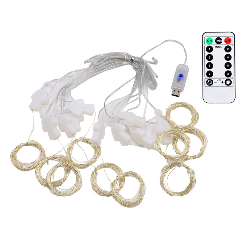 Factory direct supply led copper wire curtain light string usb remote control Christmas decoration atmosphere light string large wholesale