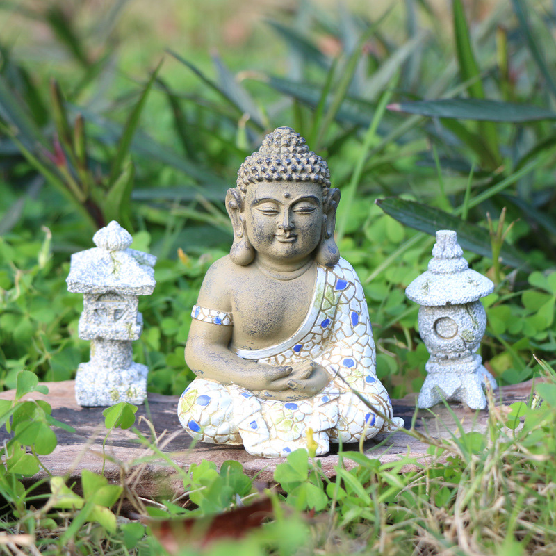 Zen Garden Buddha statue decoration Gardening Landscape landscape decoration figure sculpture decoration rockery Balcony decoration