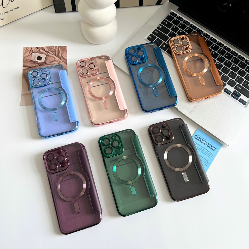 雅盾小香風翻蓋皮套適用iPhone15手機殼14Pro無線磁吸保護套12/11