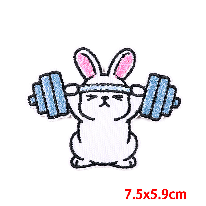 Cartoon Duck Cloth Sticker Children's Wear Accessories Computer Embroidery Sticker Cute Animal Embroidery Ironing Rabbit Patch