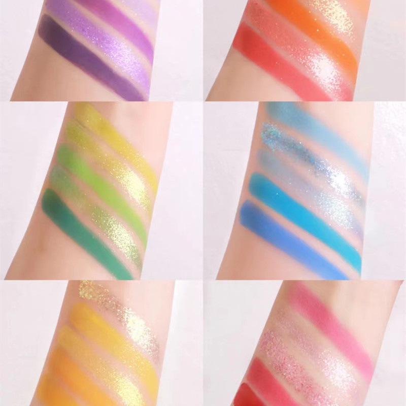 MGL30 color rainbow Hall eye shadow student stage makeup eye shadow plate pearlescent matte sequins fine flash cos Makeup glitter