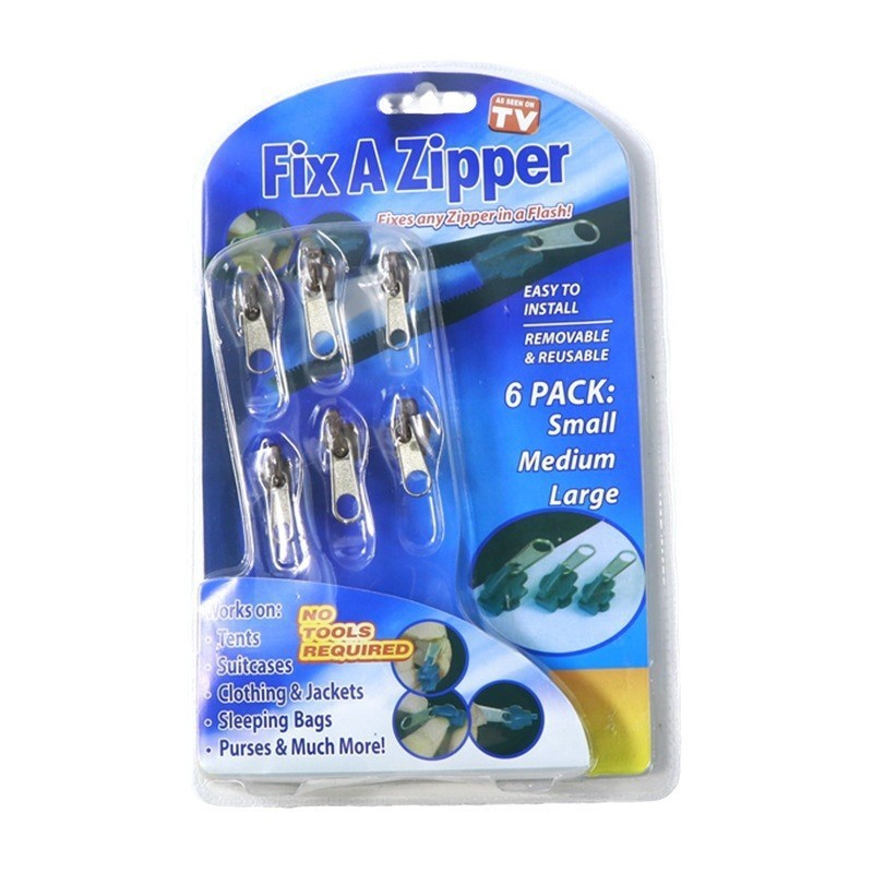 TV Zipper head Fix A Zipper 6 Pack Fix A Zipper multi-purpose Zipper head for TV Shopping