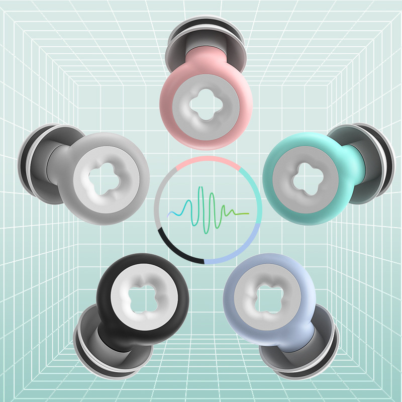 Cross-border new swimming earplugs silicone waterproof sports noise reduction sound insulation sleep earplugs size head replaceable earplugs