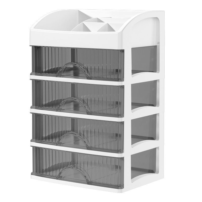 Black Smoke Crown Desktop Cosmetic Storage Box Storage Cabinet Partition Transparent Cosmetic Jewelry Filler Cabinet