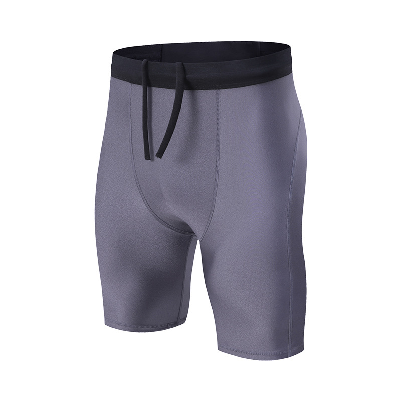 Cross-border Fitness Five-point Leggings Men's Summer Outdoor Marathon Track and Field Five-point Pants High Elastic Compression Shorts for Men