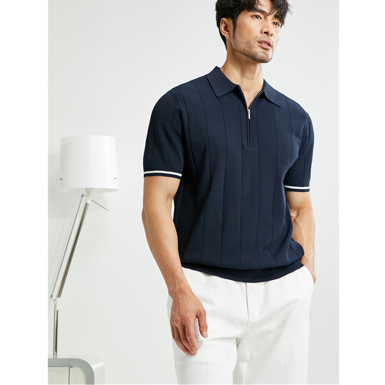 Summer high-end polo shirt breathable dry men's short-sleeved business casual lapel British style light familiar men's T-shirt