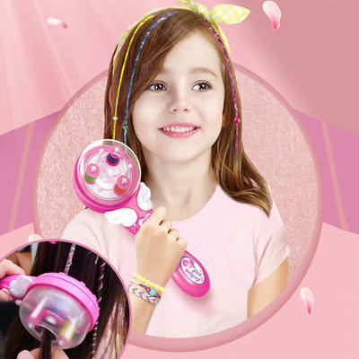 Electric Girl magic automatic hair braiding device children play house cute hairstyle rhinestone girl small jewelry toy