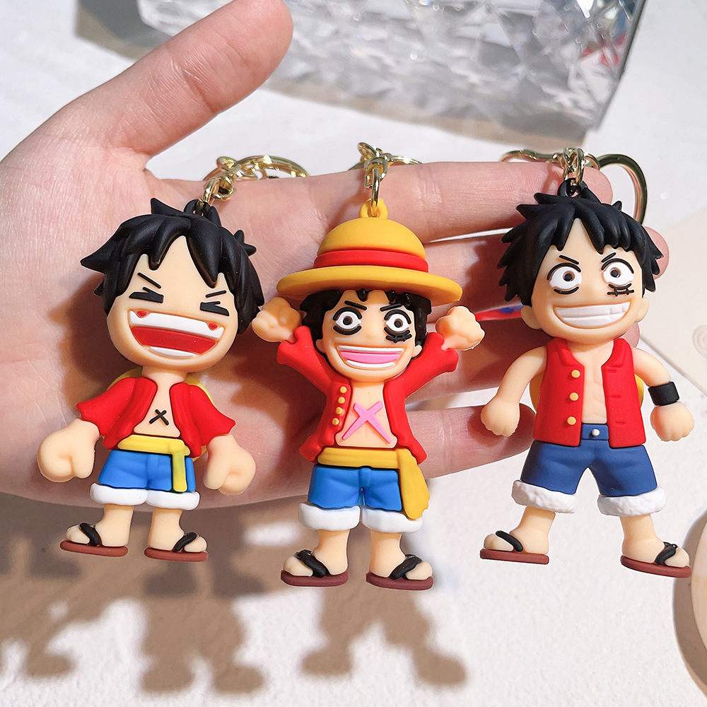 Cartoon cute cartoon one piece Luffy doll car bag pendant key chain wholesale keychain small gift