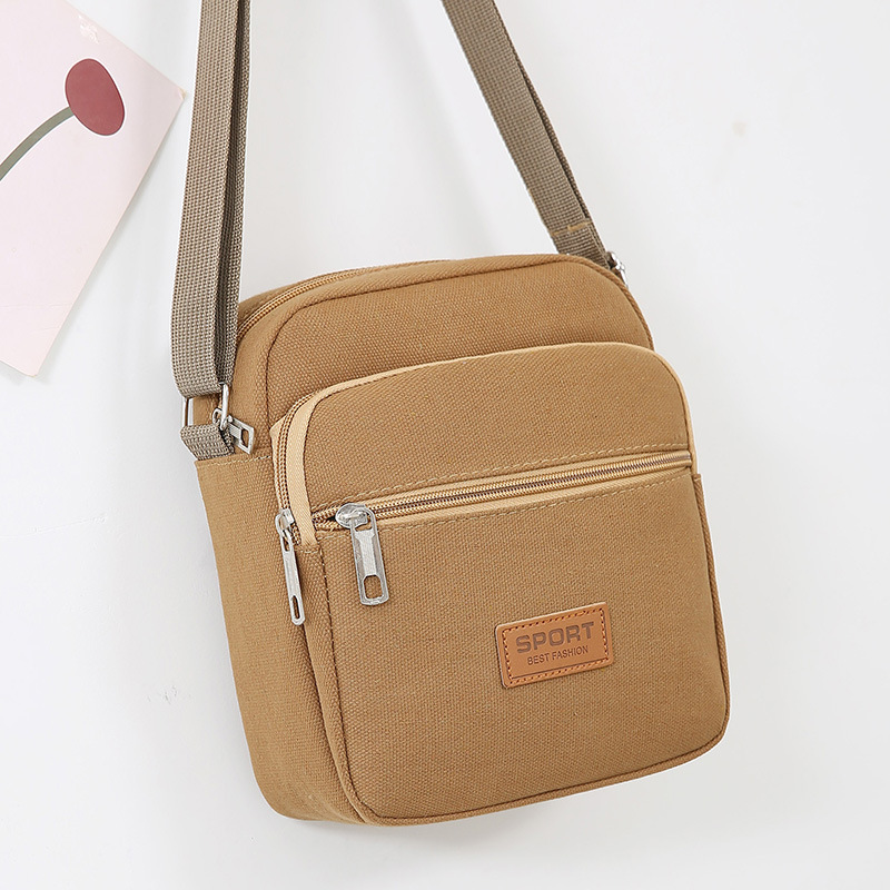 Thickened canvas bag men's and women's messenger bag casual business small bag simple shoulder money purse wholesale