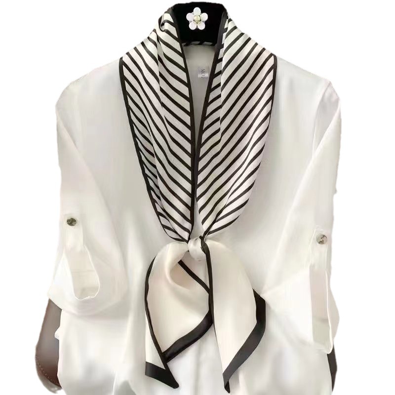 2024 Convenient Small Scarf Women's Popular Spring and Summer All-match Neck Protection Necklace Small Long Scarf Women's Thin