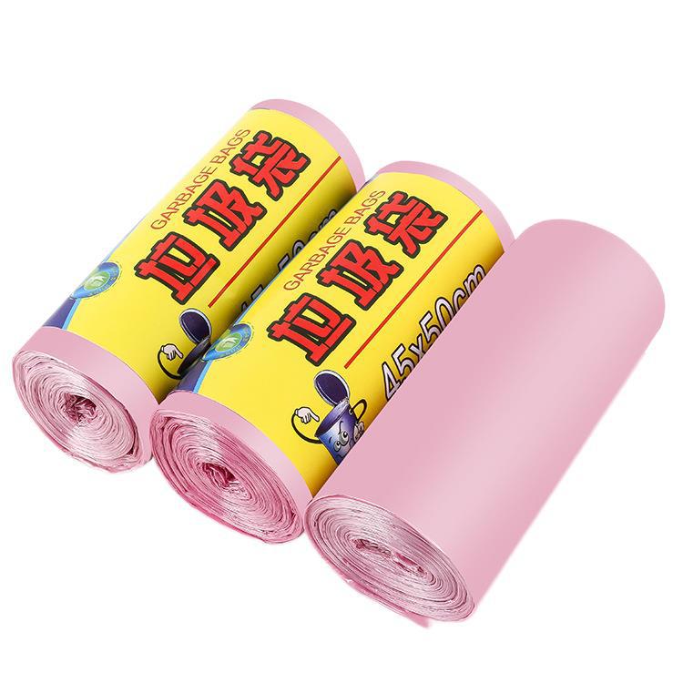 Household Single-roll Flat Mouth Garbage Bag Thickened Continuous-roll Point-break Plastic Bag Disposable Color Black Garbage Bag