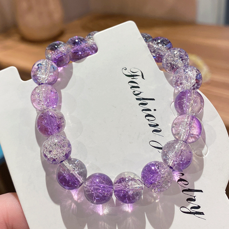 New broken beads ice through two-color bracelet student plate play bracelet wholesale send girlfriends Children's Day small gifts around the finger soft