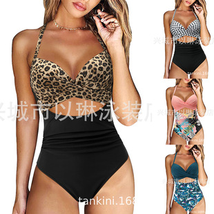 Yilin Swimsuit 2022 New Swimsuit European and American Women's Conservative Conjoined Solid Color Bikini AliExpress Bikini