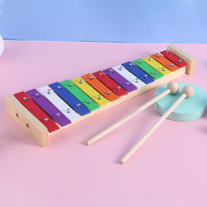 Orff 15 トーンレインボーアルミプレートピアノ学校音楽早期教育楽器パーカッション子供の音楽おもちゃ|undefined