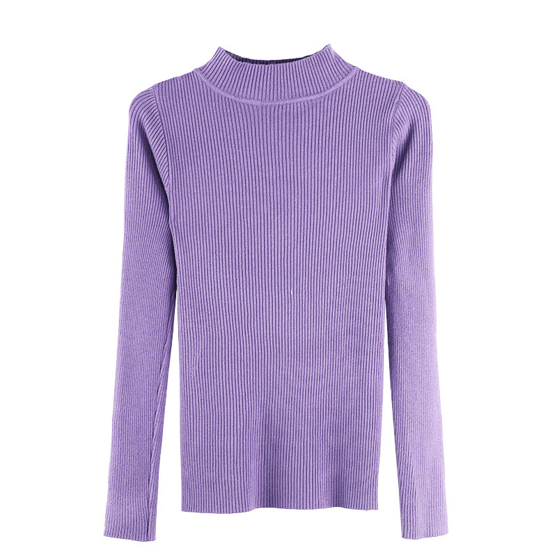 Women's sweater 2023 autumn and winter long sleeve mid collar inner wear slim Korean style bottoming shirt half turtleneck pullover sweater wholesale