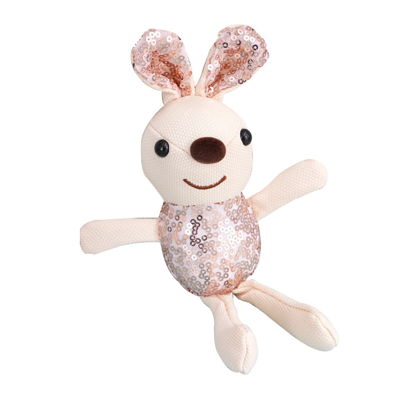 Sequin Rabbit Plush Toy Cute Doll Bed Doll Sleeping Soothing Girls New Year Birthday Gift