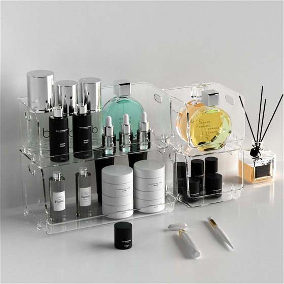 Overflow Purchase Cosmetics Storage Box Large Capacity Washing Table Desktop Lipstick Skin Care Perfume Storage Rack Storage Box
