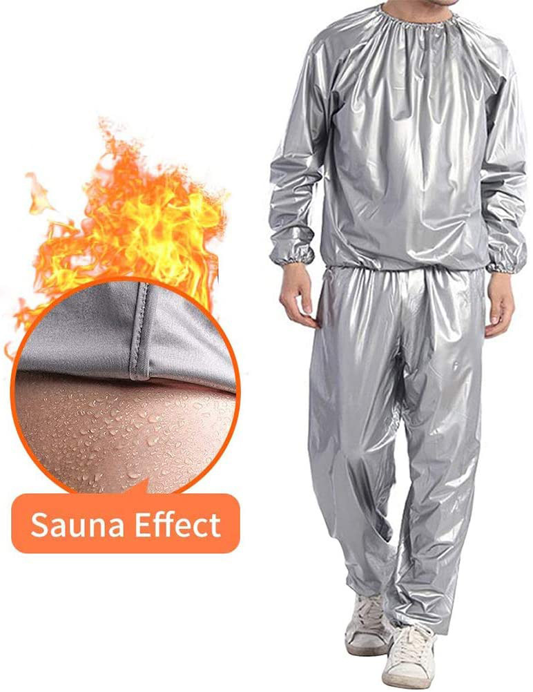 Cross-border sauna suit light and high density PVC fabric silver sports sweat sauna suit