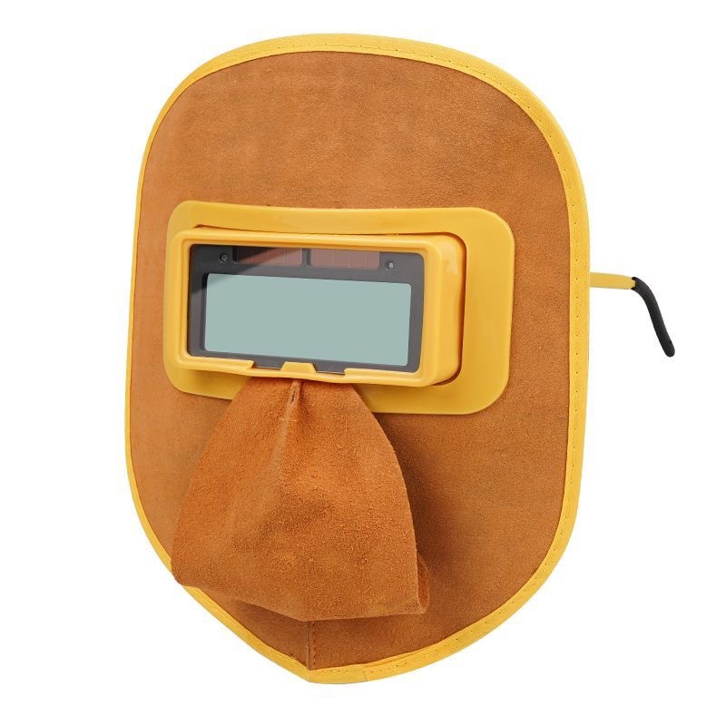 Wholesale cowhide welding mask high temperature resistant solar automatic light changing head-mounted ear flip protective screen shield