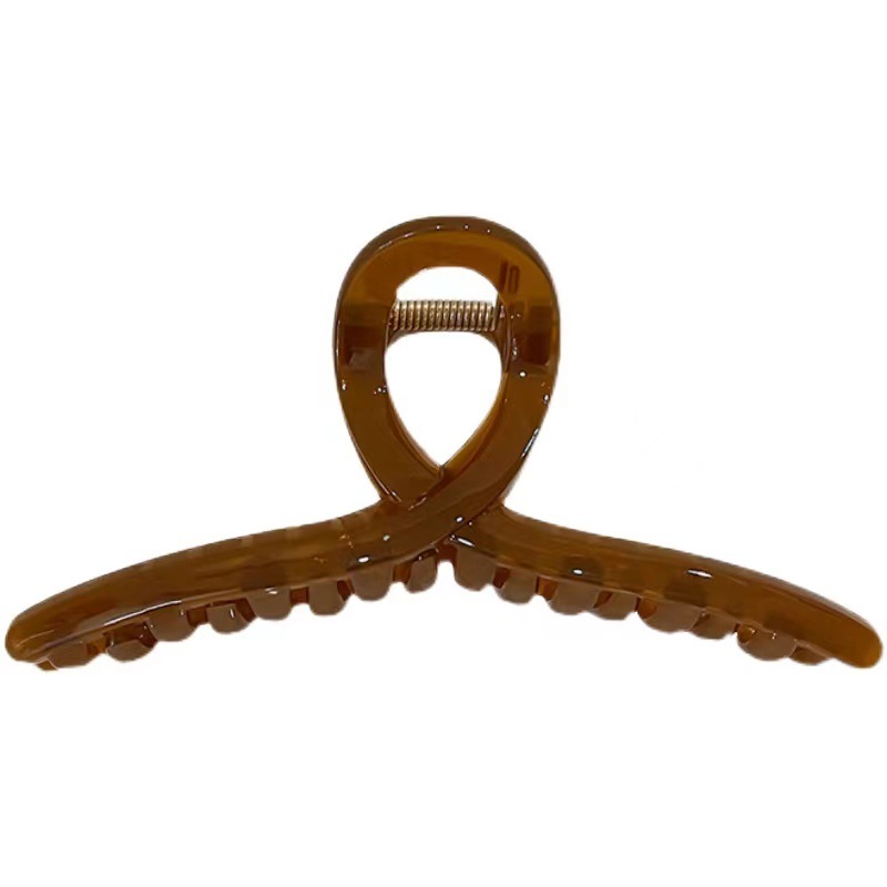 Korean Acrylic Transparent Grab Clip Advanced Sense Elegant Adult Elegant Shark Clip Jelly Color Oversized Hair Grab for Women