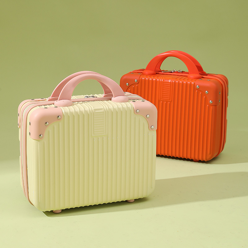 Retro cosmetic case 14-inch mini portable box small luggage hand gift storage cosmetic bag small password box