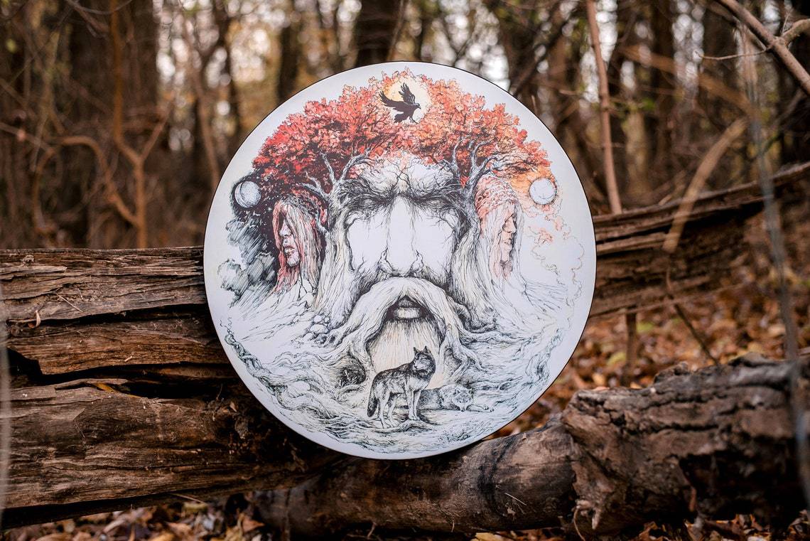 Haube New Cross-border Independent Station Shaman Drum Percussion Instruments Tree of Life for the Elderly Festival Atmosphere Decorations_voghion.com
