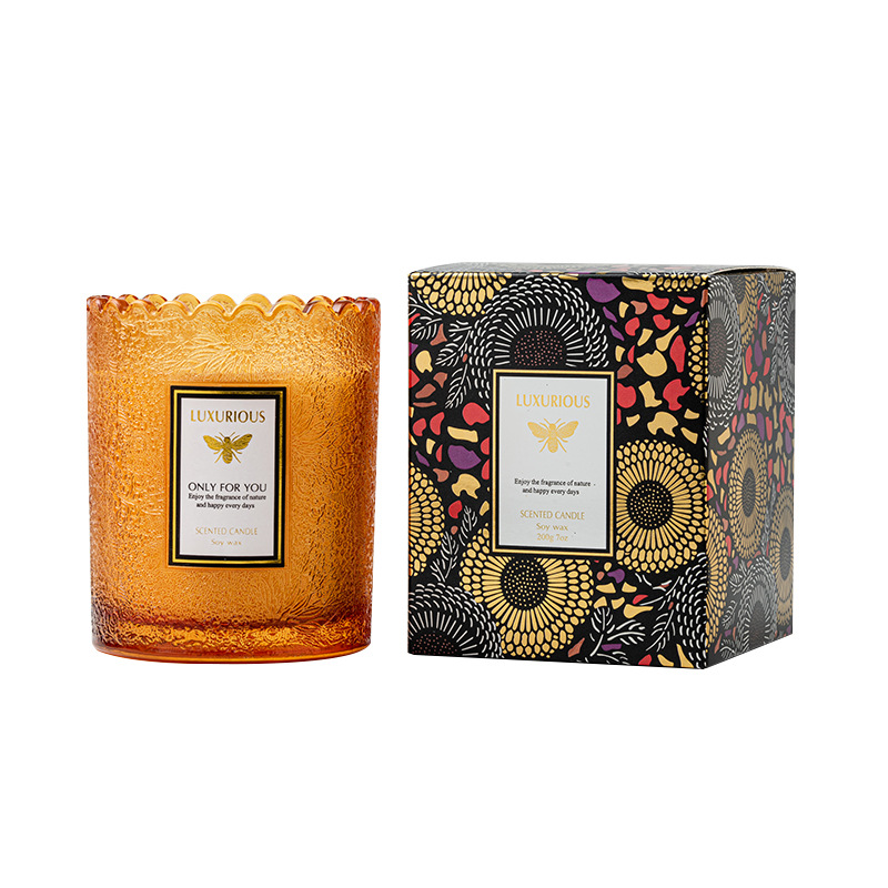 BYME New Lace Embossed Aromatherapy Candle Home Creative Smokeless Candle Christmas Gift Aromatherapy Gift