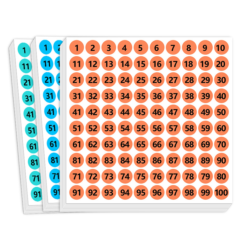 批发圆点数字不干胶标签衣服鞋袜尺码大小标签序号编号不干胶贴纸
