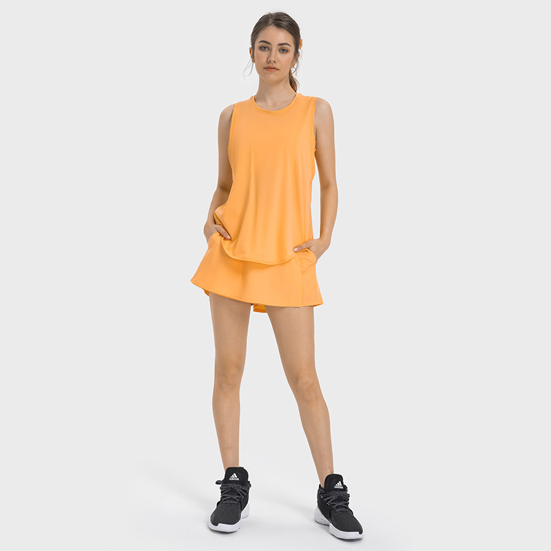 Spring and Summer New Yoga Vest T-shirt Women's Fitness Sleeveless Blouse Quick-drying Loose Yoga Top S2023