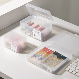 Clip sticker card small objects storage box frosted transparent small plastic box drawer sorting storage box