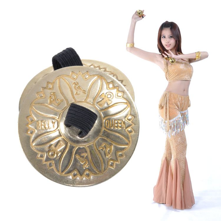 Dancer Belly Dance Props Egyptian Pure Copper Finger Cymbals Belly Dance Finger-plucked Cymbals American Tribal Cymbals