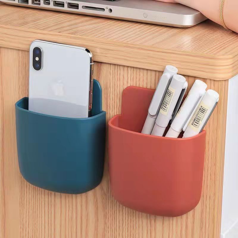 Mobile Phone Charging Storage Rack Bedroom Remote Control Storage Box Charging Bracket Wall Punch-Free Adhesive Wall Hanging Type