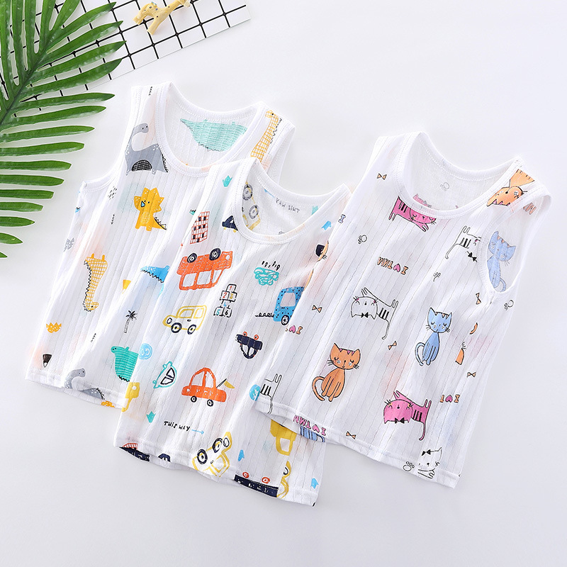 Children's vest summer cotton thin boys and girls baby breathable bottoming belly baby sleeveless small vest wholesale