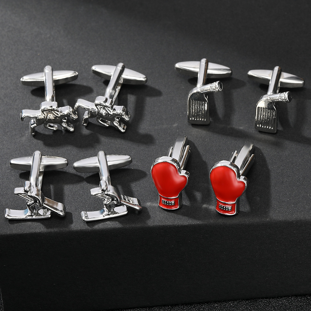 Amazon new fashion Sports men's French shirt cufflinks high quality cufflinks cufflinks Temu supply - ShopShipShake