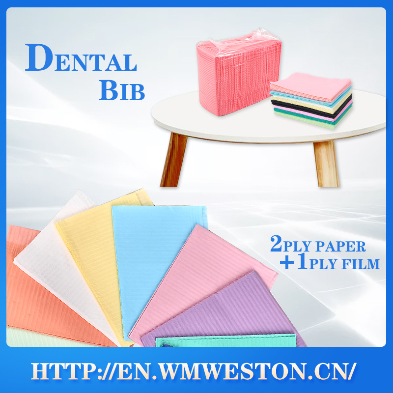 Factory production dental pad consumables wholesale various color disposable oral bib dental pad towel paper film cushion towel