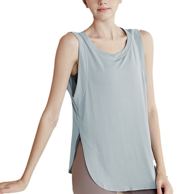 2024 New Sports Vest Women's Running Loose Blouse Quick-drying Training Sleeveless Fitness Top Yoga Clothes Summer
